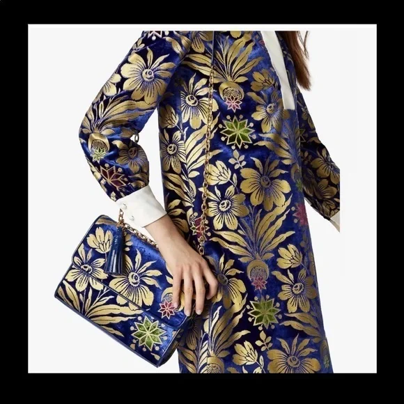 TORY BURCH FLEMING COSMIC FLORAL LG SHOULDER BAG - Picture 1 of 11